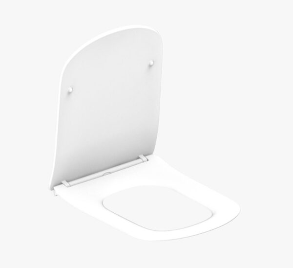 Square SLIM  UF  Seat Cover(ALPHA- CRYSTAL - CLOUD)-Slow closing -white - Image 1