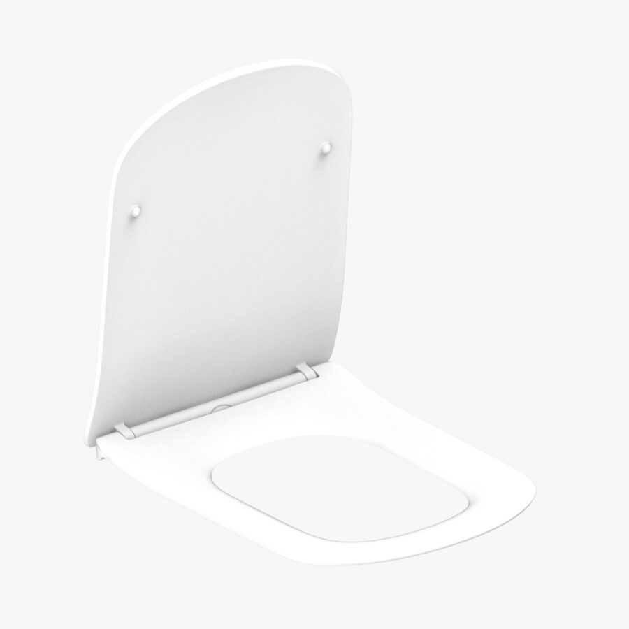 Square SLIM  UF  Seat Cover(ALPHA- CRYSTAL - CLOUD)-Slow closing -white